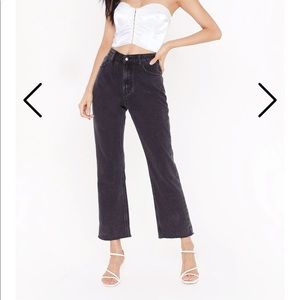 Nasty Gal black wash high rise straight | size 6